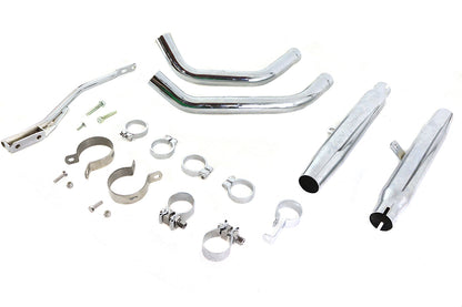 V-Twin Tapered Muffler Exhaust Kit Chrome for 1980-1984 Harley-Davidson XL