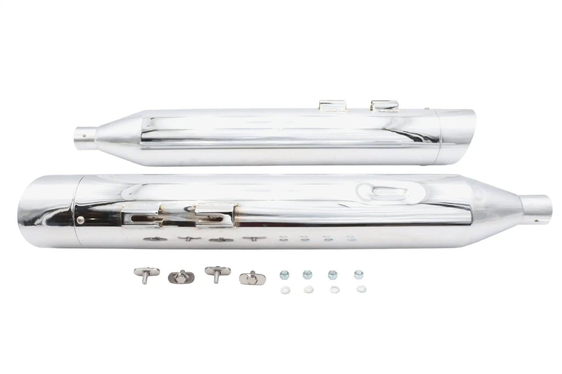 Wyatt Gatling Muffler Set Chrome with Chrome Slash Up Tips for Harley Davidson FLT by Wyatt Gatling