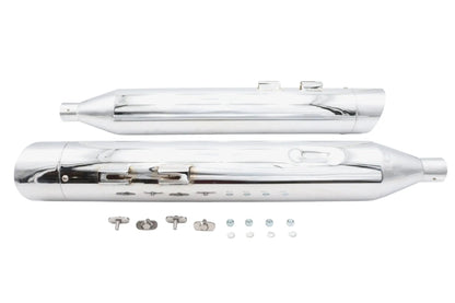 Wyatt Gatling Muffler Set Chrome with Chrome Slash Up Tips for Harley Davidson FLT by Wyatt Gatling