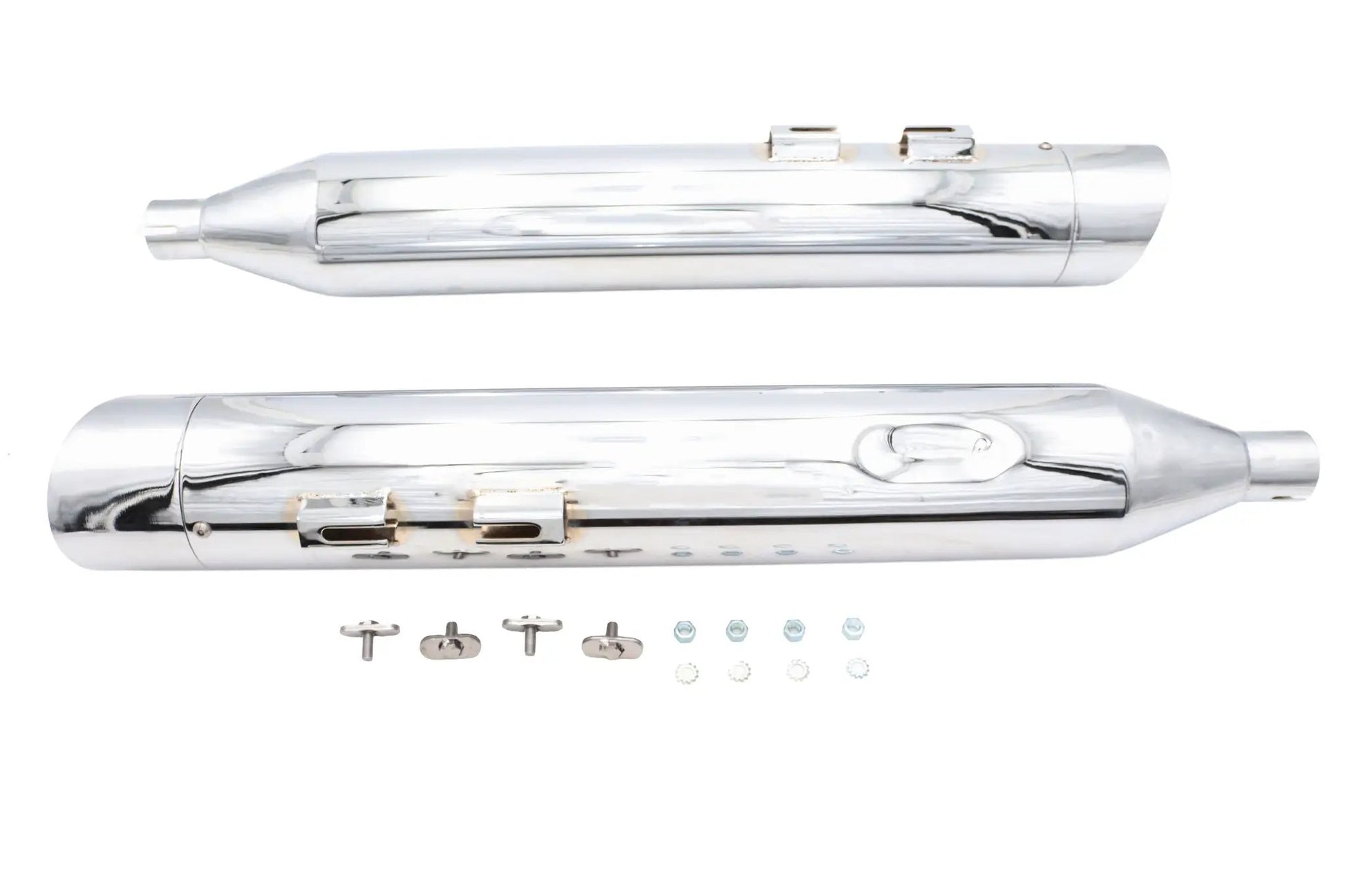 Wyatt Gatling Muffler Set Chrome with Chrome Slash Up Tips for Harley Davidson FLT by Wyatt Gatling