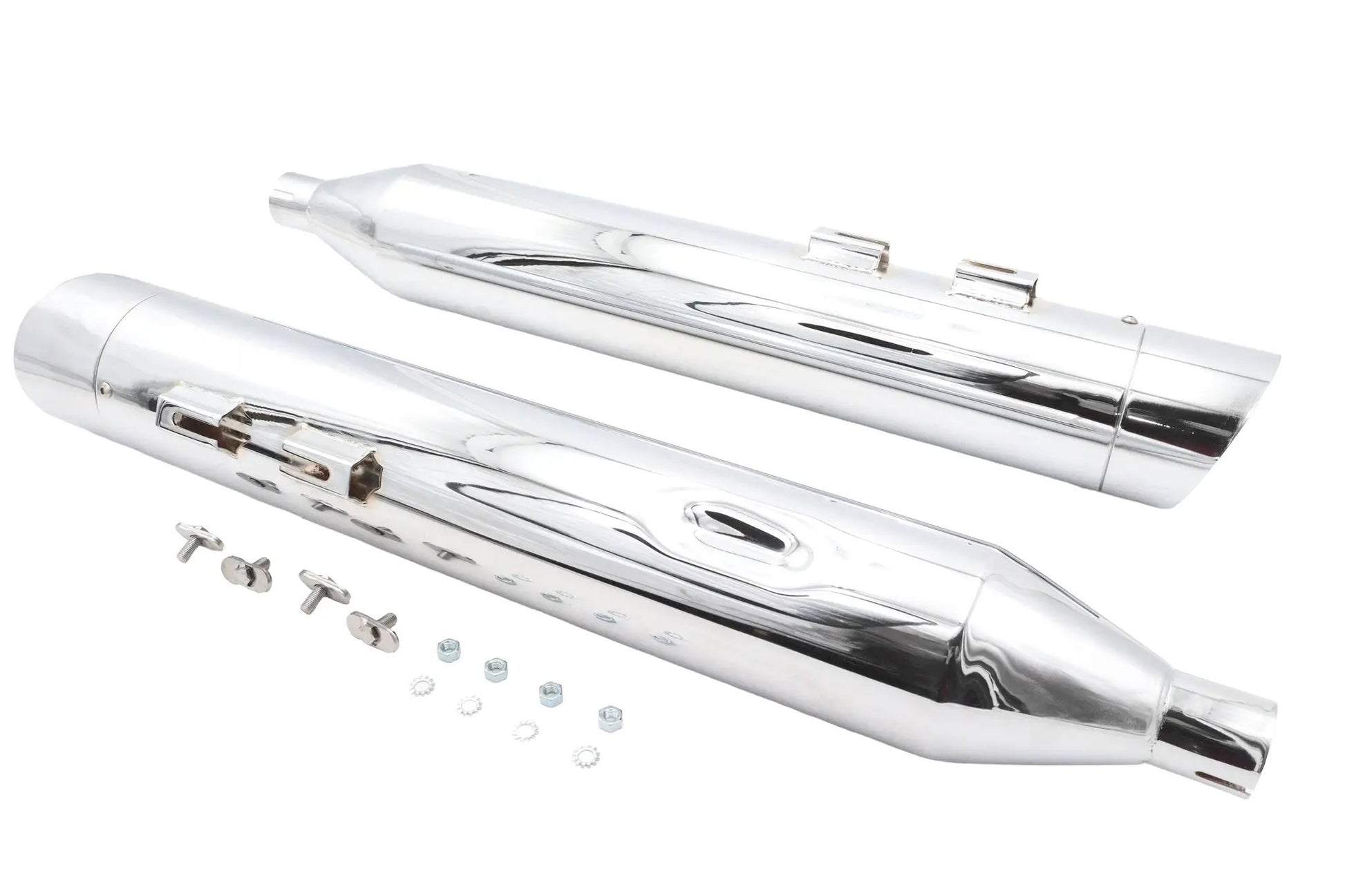 Wyatt Gatling Muffler Set Chrome with Chrome Slash Up Tips for Harley Davidson FLT by Wyatt Gatling