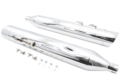Wyatt Gatling Muffler Set Chrome with Chrome Slash Up Tips for Harley Davidson FLT by Wyatt Gatling