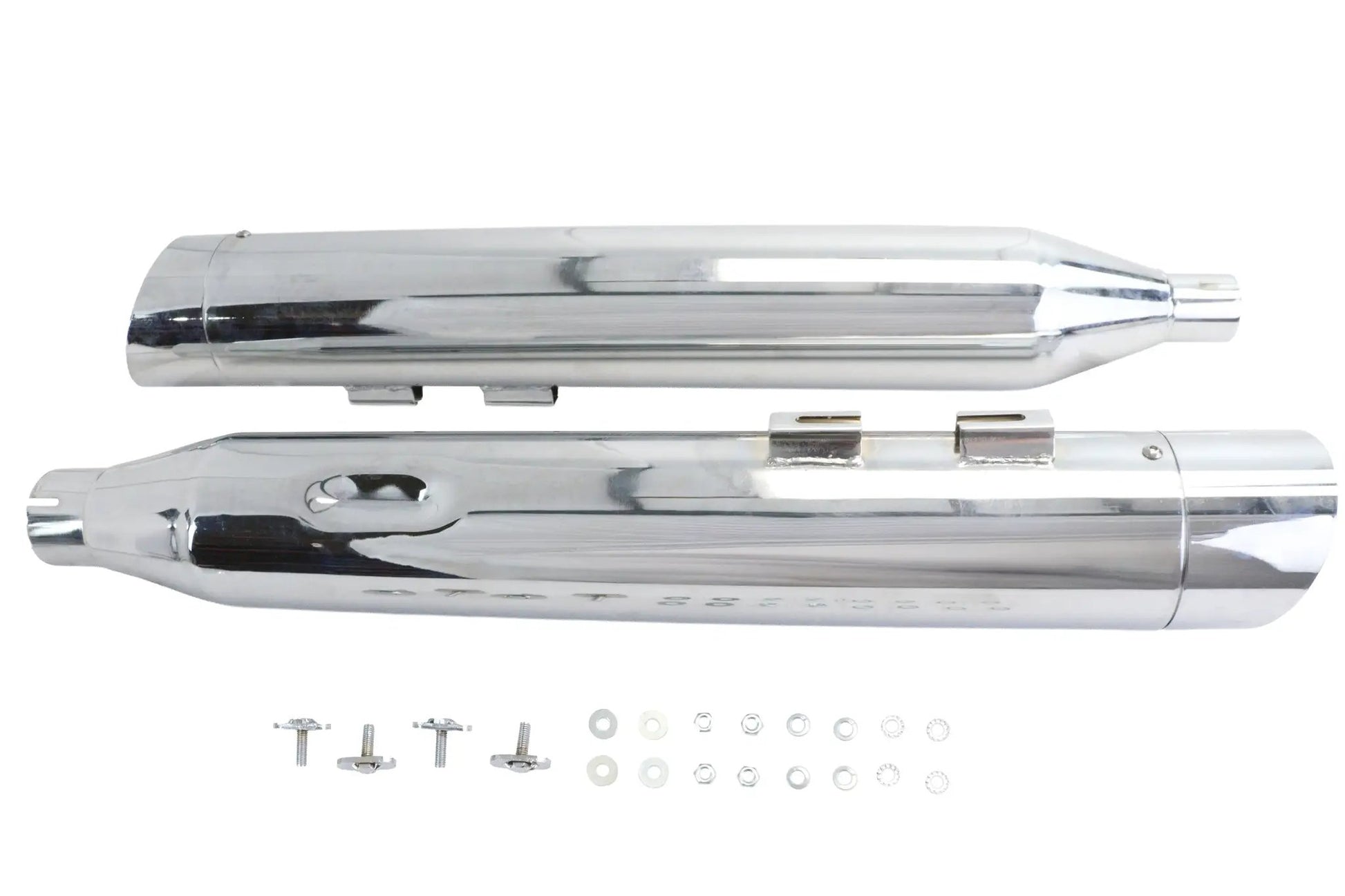 Wyatt Gatling Muffler Set Chrome with Chrome Slash Up Tips for Harley Davidson FLT by Wyatt Gatling