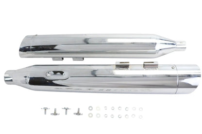 Wyatt Gatling Muffler Set Chrome with Chrome Slash Up Tips for Harley Davidson FLT by Wyatt Gatling