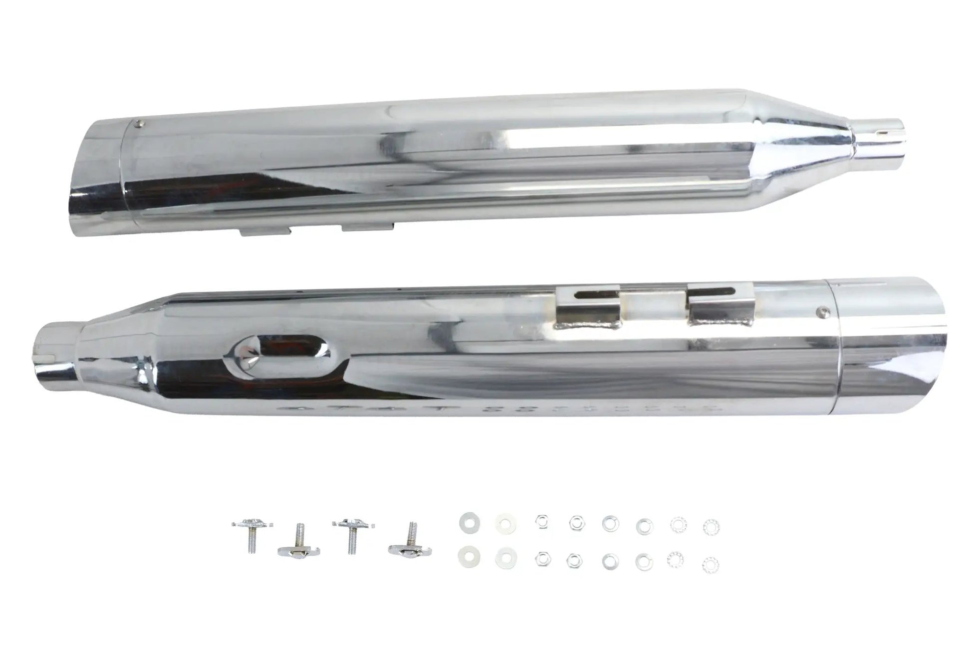Wyatt Gatling Muffler Set Chrome with Chrome Slash Up Tips for Harley Davidson FLT by Wyatt Gatling