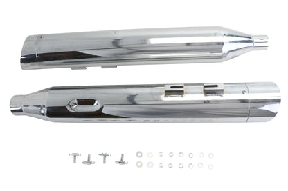 Wyatt Gatling Muffler Set Chrome with Chrome Slash Up Tips for Harley Davidson FLT by Wyatt Gatling