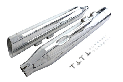 Wyatt Gatling Muffler Set Chrome with Chrome Slash Up Tips for Harley Davidson FLT by Wyatt Gatling