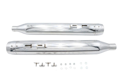 Wyatt Gatling Muffler Set Chrome with Chrome Rocket Booster for Harley Davidson FLT by Wyatt Gatling