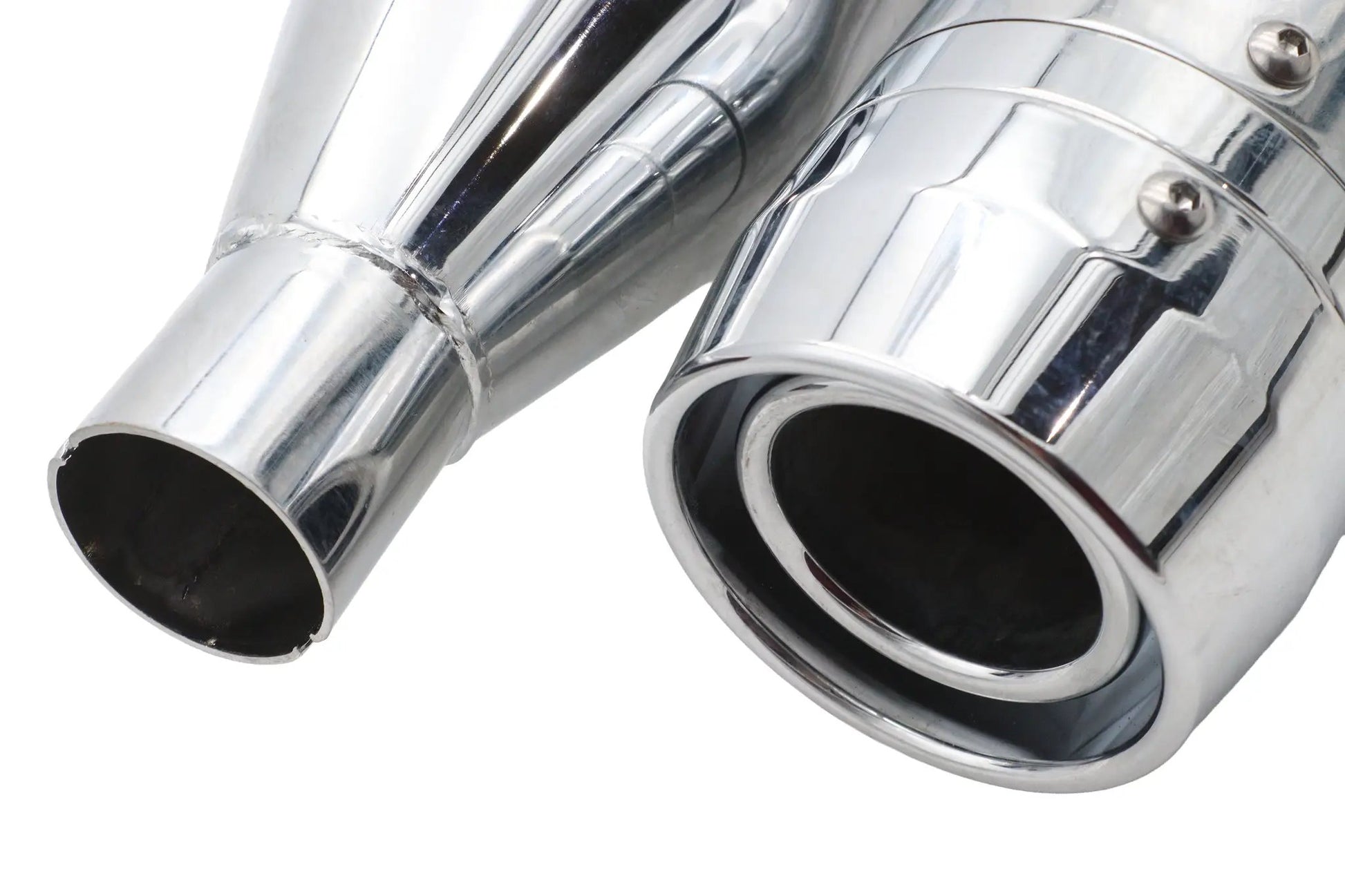 Wyatt Gatling Muffler Set Chrome with Chrome Rocket Booster for Harley Davidson FLT by Wyatt Gatling