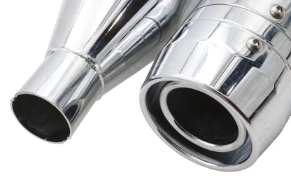 Wyatt Gatling Muffler Set Chrome with Chrome Rocket Booster for Harley Davidson FLT by Wyatt Gatling