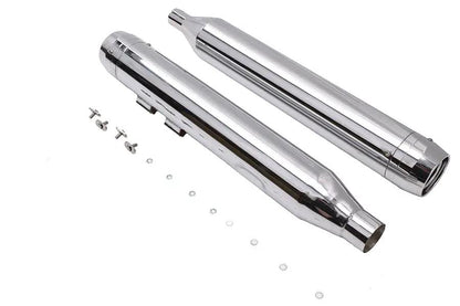 Wyatt Gatling Muffler Set Chrome with Chrome Rocket Booster for Harley Davidson FLT by Wyatt Gatling