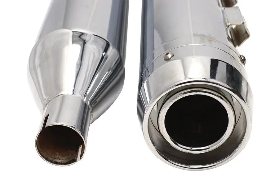Wyatt Gatling Muffler Set Chrome with Chrome Rocket Booster for Harley Davidson FLT by Wyatt Gatling