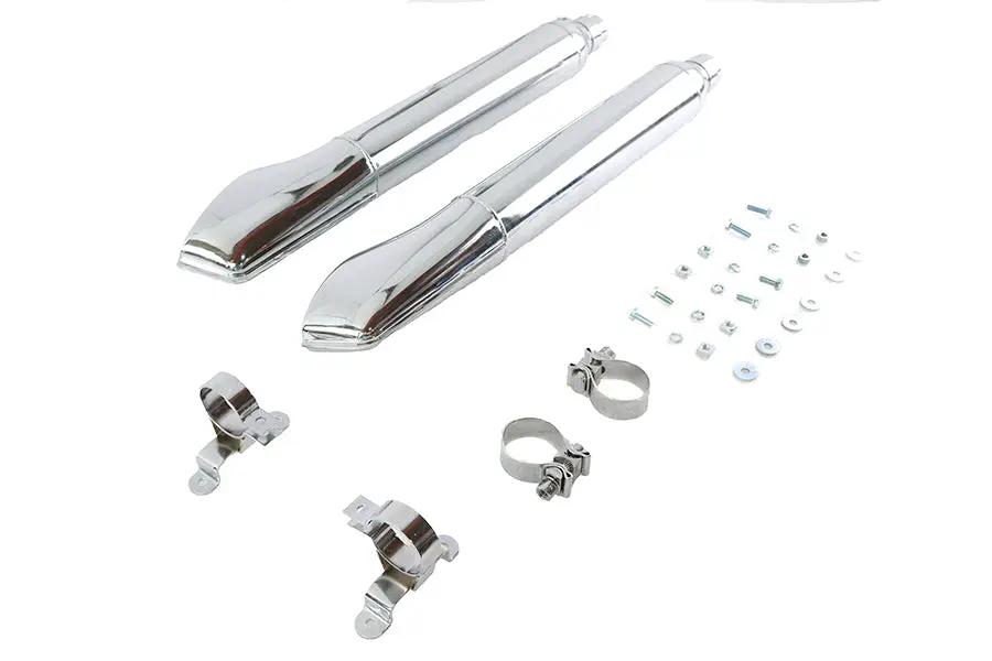 V-Twin 1968 Classic Muffler Kit for Harley Davidson FLT - DIY Side Draft Baffled Exhaust System by V-Twin