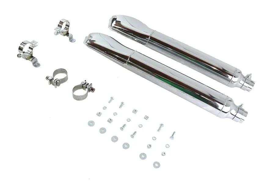 V-Twin 1968 Classic Muffler Kit for Harley Davidson FLT - DIY Side Draft Baffled Exhaust System by V-Twin