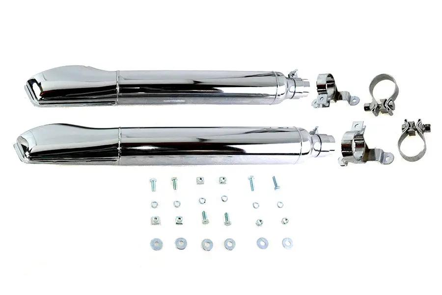 V-Twin 1968 Classic Muffler Kit for Harley Davidson FLT - DIY Side Draft Baffled Exhaust System by V-Twin