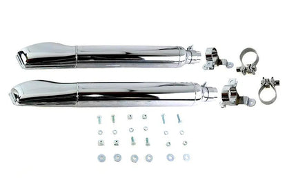 V-Twin 1968 Classic Muffler Kit for Harley Davidson FLT - DIY Side Draft Baffled Exhaust System by V-Twin