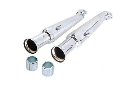 V-Twin Chrome 20 Inch Megaphone Upsweep Slip-On Muffler Set (Part 30-2168) by V-Twin