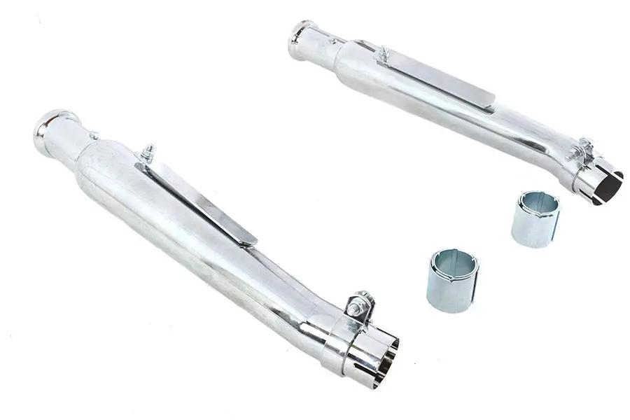 V-Twin Chrome 20 Inch Megaphone Upsweep Slip-On Muffler Set (Part 30-2168) by V-Twin