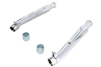 V-Twin Chrome 20 Inch Megaphone Upsweep Slip-On Muffler Set (Part 30-2168) by V-Twin