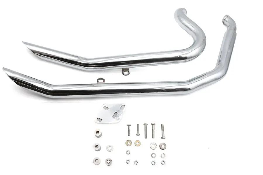 Ultima Big Growl Exhaust Upswept Double Barrel Drag Pipe Set Chrome for Harley Davidson by Ultima