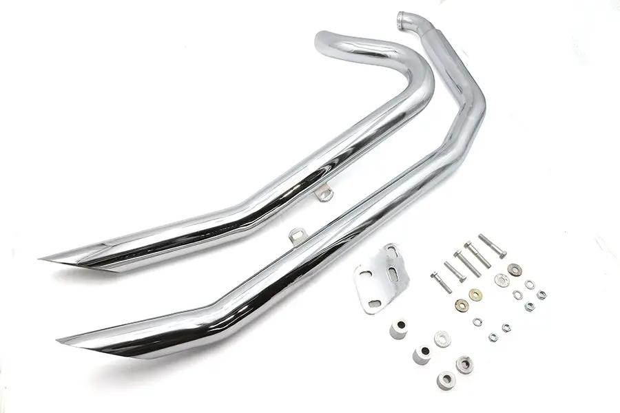 Ultima Big Growl Exhaust Upswept Double Barrel Drag Pipe Set Chrome for Harley Davidson by Ultima