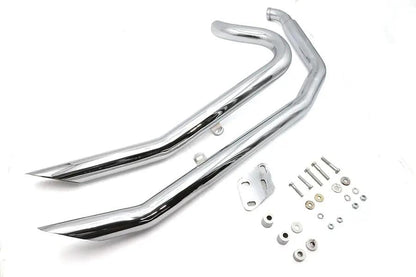 Ultima Big Growl Exhaust Upswept Double Barrel Drag Pipe Set Chrome for Harley Davidson by Ultima