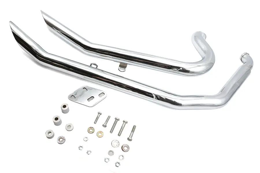 Ultima Big Growl Exhaust Upswept Double Barrel Drag Pipe Set Chrome for Harley Davidson by Ultima
