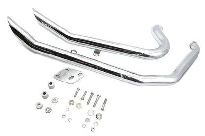 Ultima Big Growl Exhaust Upswept Double Barrel Drag Pipe Set Chrome for Harley Davidson by Ultima