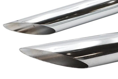 Ultima Big Growl Exhaust Upswept Double Barrel Drag Pipe Set Chrome for Harley Davidson by Ultima