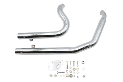 Ultima Big Growl Exhaust Long Rifle Drag Pipe Set Chrome for Harley Davidson FLST and FXST by Ultima