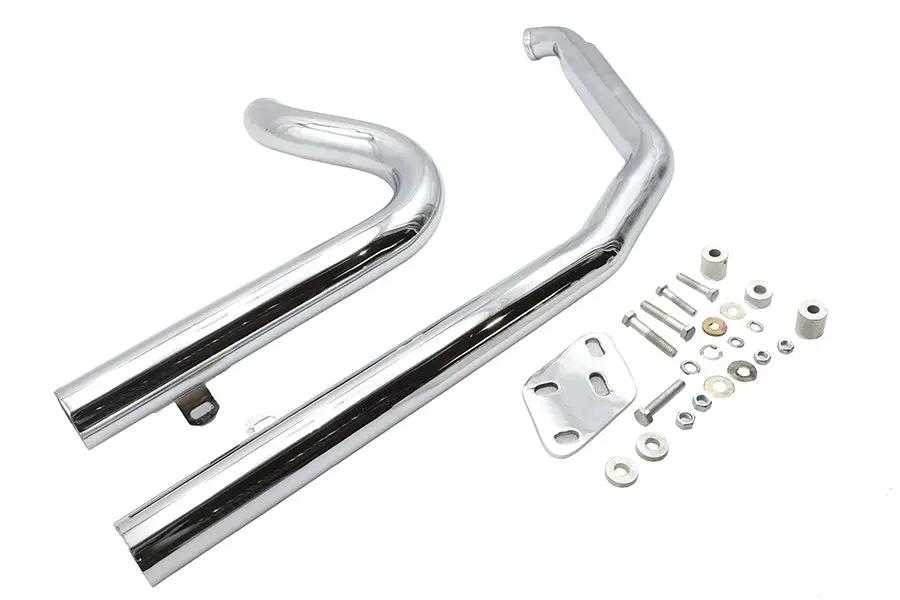 Ultima Big Growl Exhaust Long Rifle Drag Pipe Set Chrome for Harley Davidson FLST and FXST by Ultima