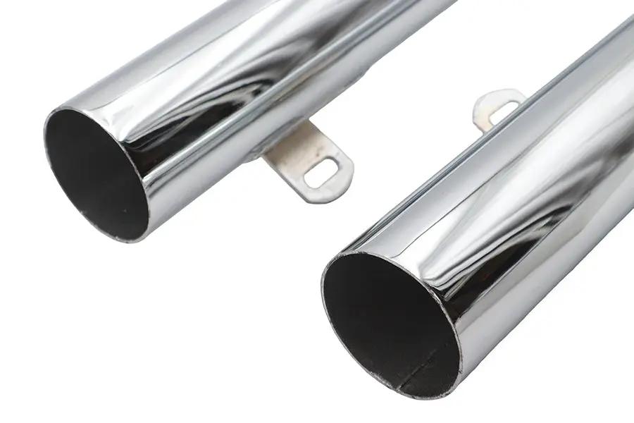 Ultima Big Growl Exhaust Long Gun Drag Pipe Set Chrome for Harley Davidson by Ultima
