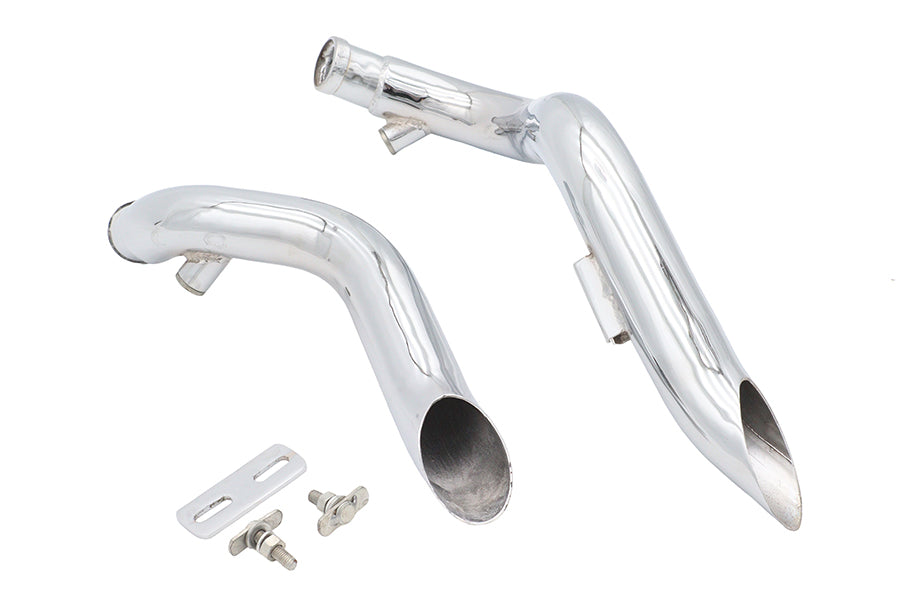 Ultima Big Growl Exhaust Drag Pipe Short Shots Chrome for Harley Davidson by Ultima
