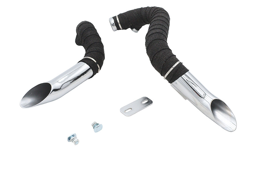 Ultima Big Growl Exhaust Drag Pipe Short Shots Chrome for Harley Davidson 2008 FXST & More by Ultima
