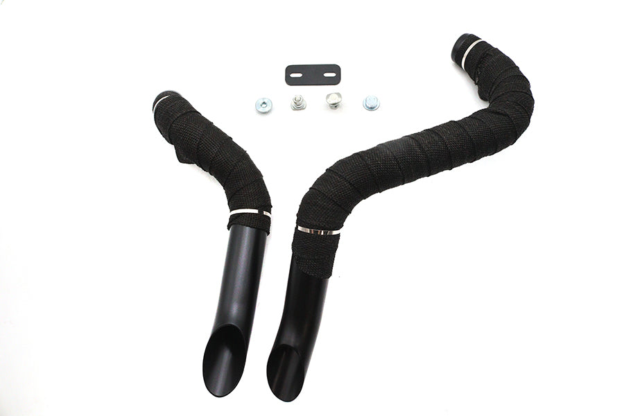 Ultima Big Growl Exhaust Drag Pipe Short Shots Black for Harley Davidson by Ultima