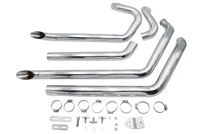 Wyatt Gatling FXST Street Fighter Drag Pipe Set Chrome Part #2475 by Wyatt Gatling