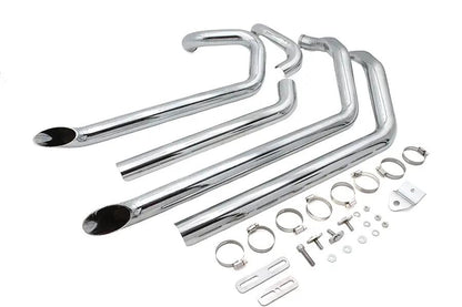 Wyatt Gatling FXST Street Fighter Drag Pipe Set Chrome Part #2475 by Wyatt Gatling