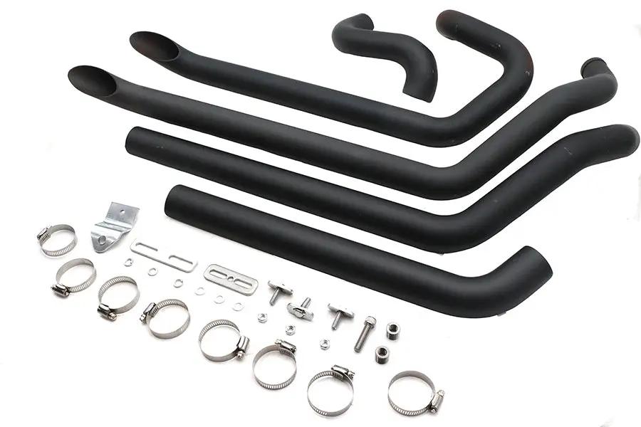 Wyatt Gatling FXST Street Fighter Drag Pipe Set Black - Part Number 2476 by Wyatt Gatling