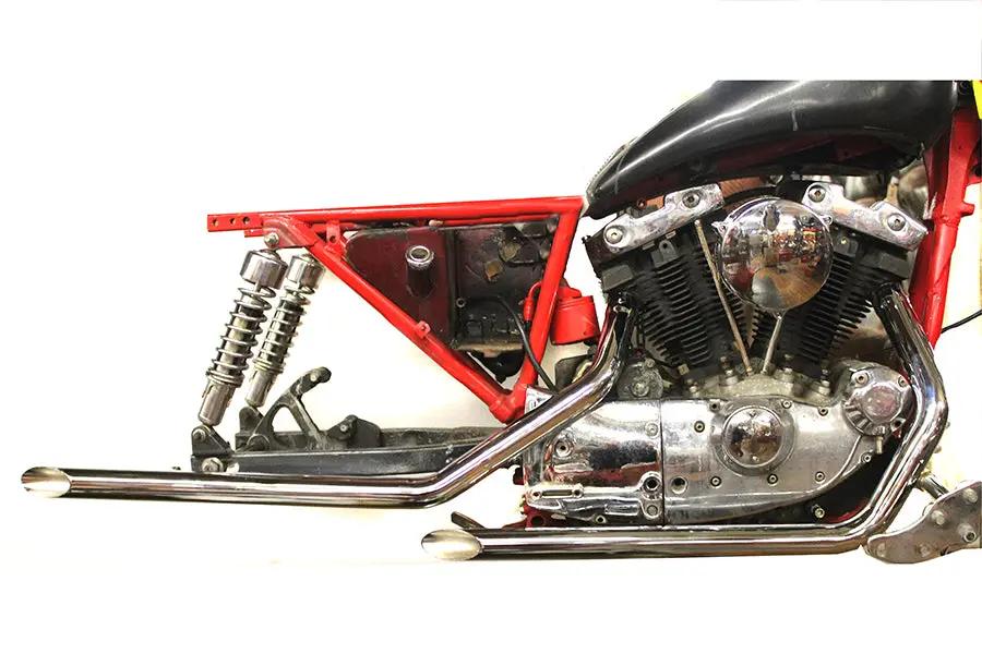V-Twin Wyatt Gatling Exhaust Drag Pipe Set with Slash Cut Ends for Harley XL Models by V-Twin