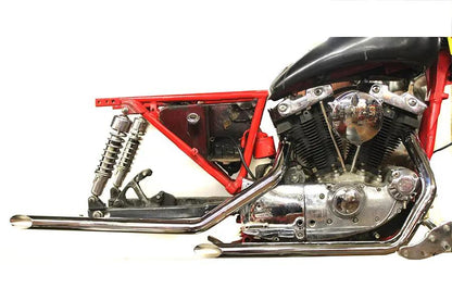V-Twin Wyatt Gatling Exhaust Drag Pipe Set with Slash Cut Ends for Harley XL Models by V-Twin