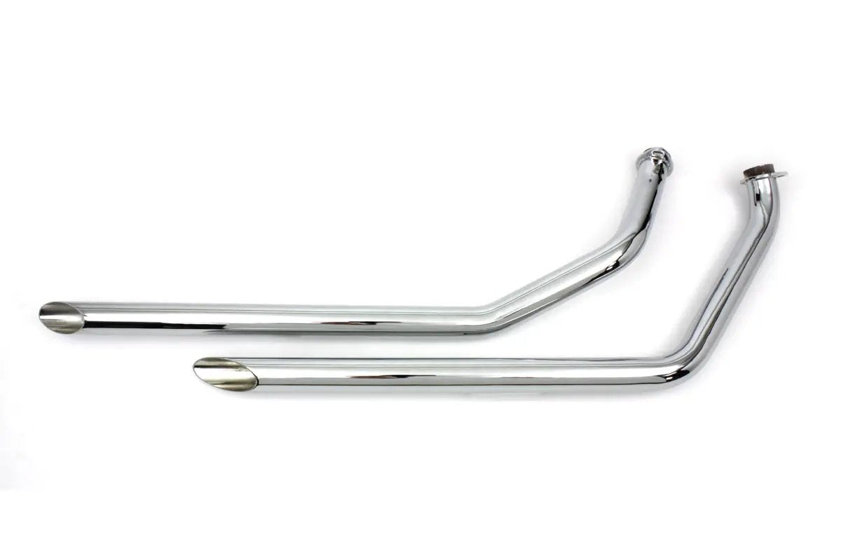 MCM Exhaust Drag Pipe Set Slash Cut Chrome for Harley Davidson FX (1971-1980) by MCM