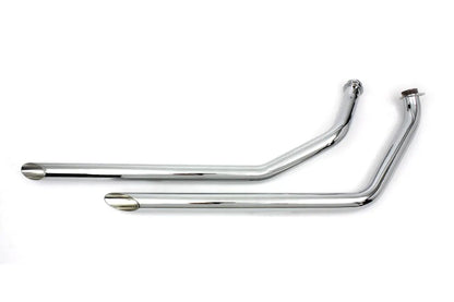 MCM Exhaust Drag Pipe Set Slash Cut Chrome for Harley Davidson FX (1971-1980) by MCM