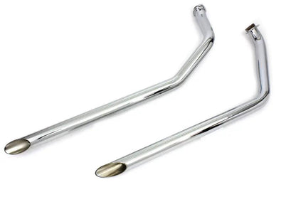 MCM Exhaust Drag Pipe Set Slash Cut Chrome for Harley Davidson FX (1971-1980) by MCM