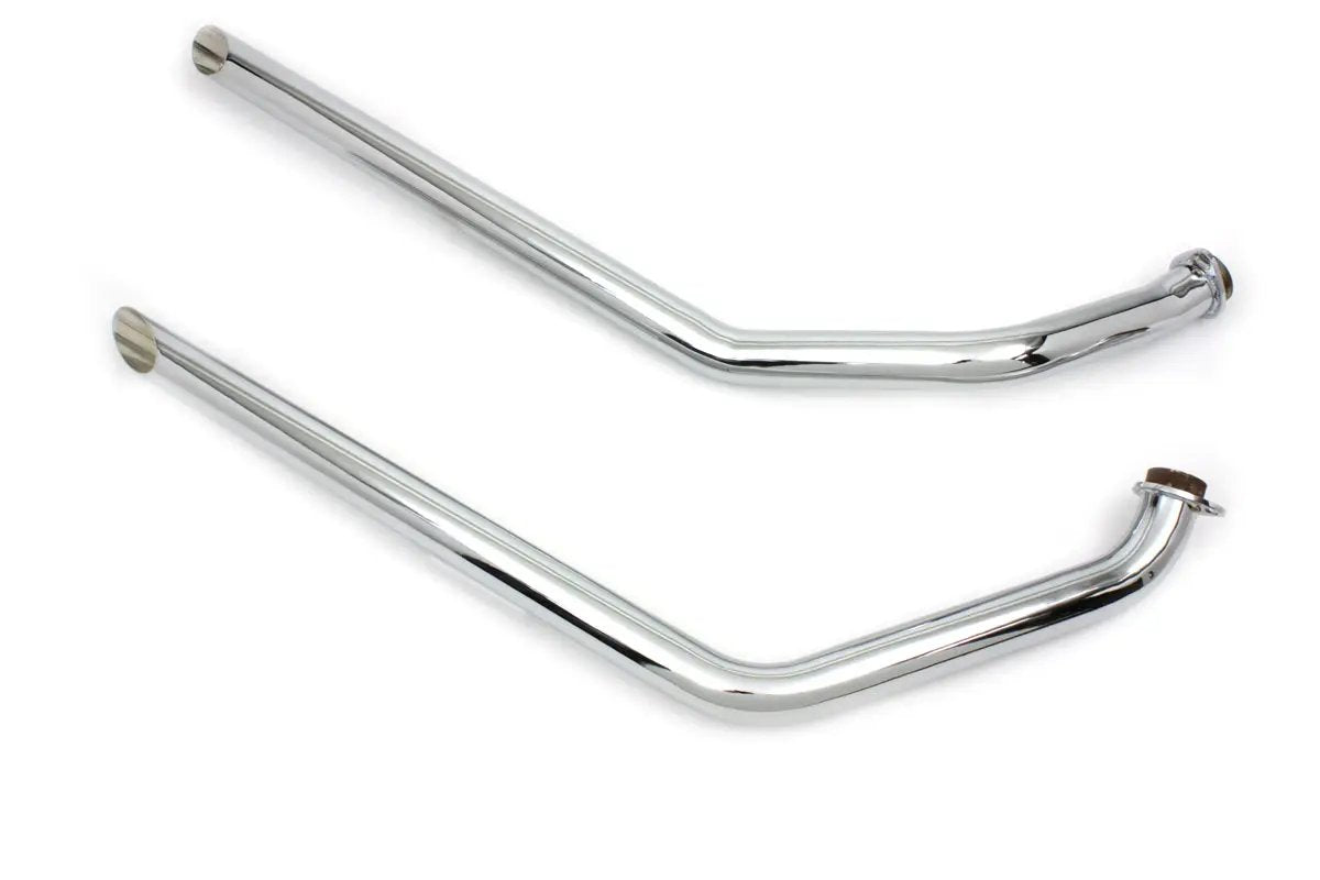 MCM Exhaust Drag Pipe Set Slash Cut Chrome for Harley Davidson FX (1971-1980) by MCM