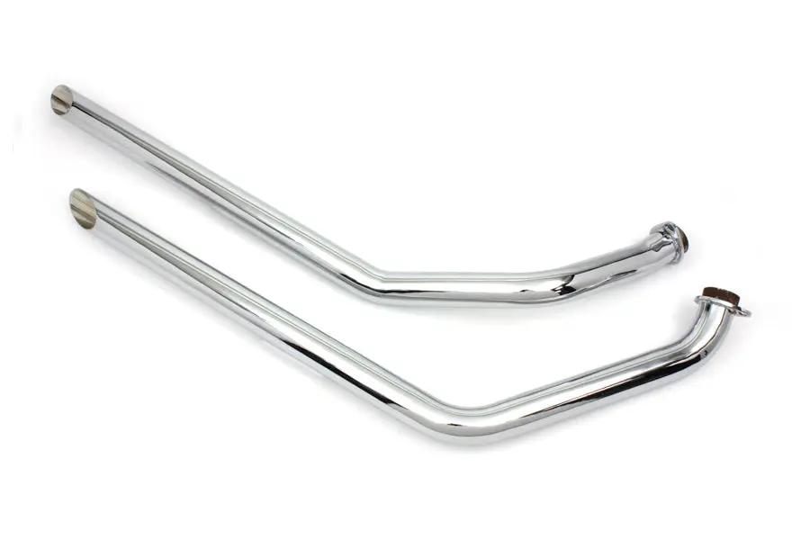 MCM Exhaust Drag Pipe Set Slash Cut Chrome for Harley Davidson FX (1971-1980) by MCM