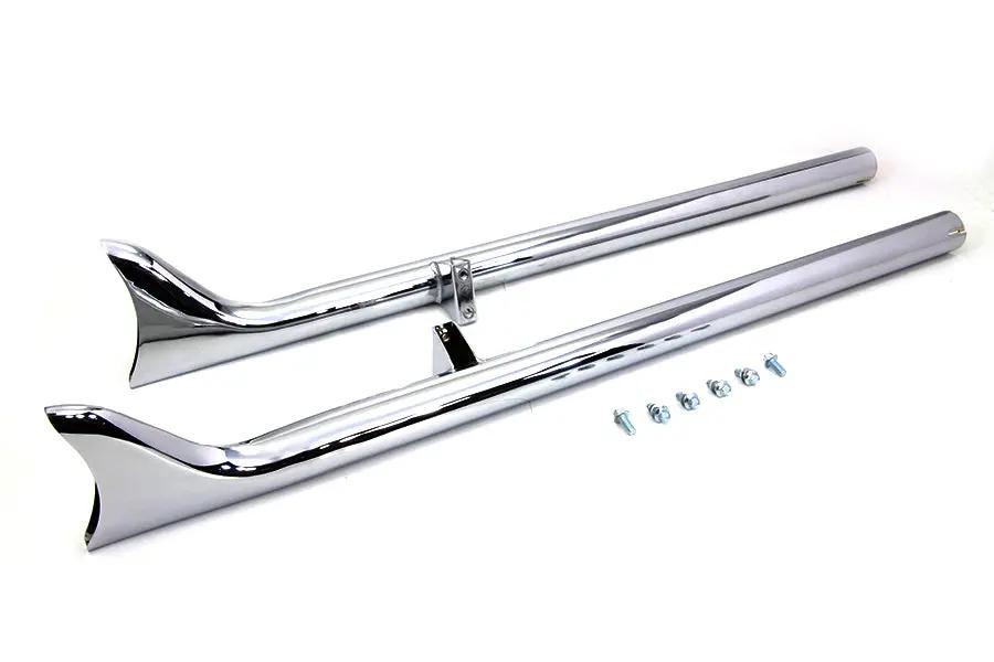 V-Twin Indian Straight Fishtail Set Chrome for Harley Davidson Chief (2015-2024) by V-Twin