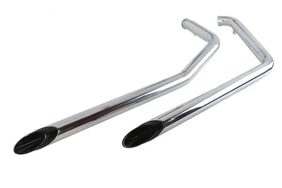 V-Twin Exhaust Drag Pipe Set with Short Black Slash Tips for Harley Davidson FXST (2007-2016) by V-Twin