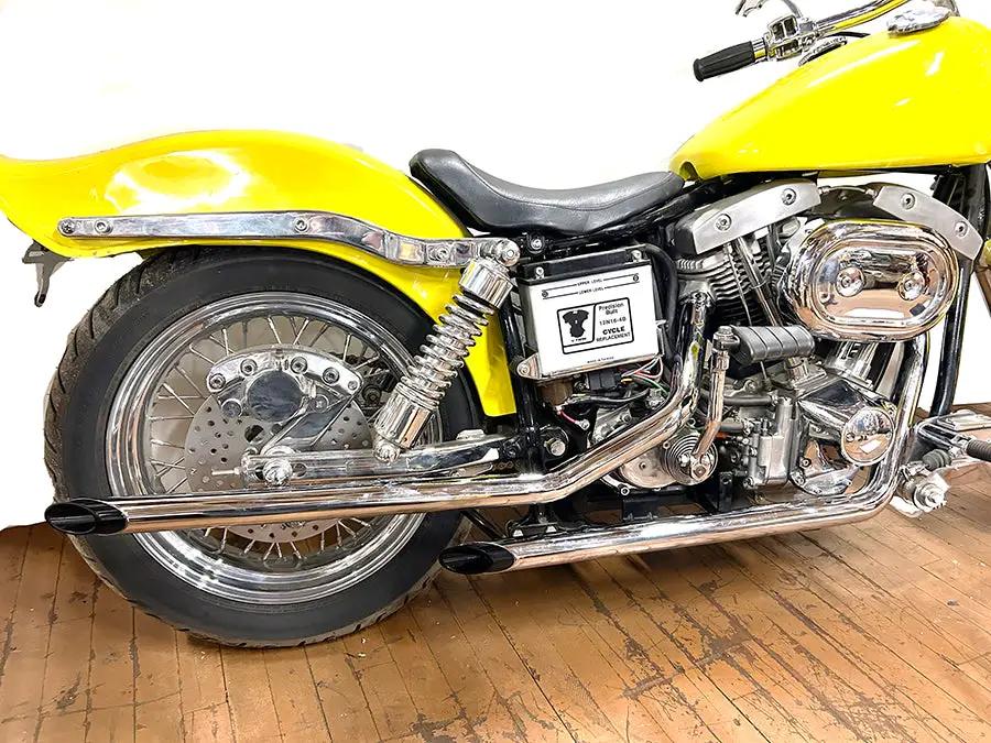 MCM Exhaust Drag Pipe Set with Black Tips for Harley Davidson FXE 1970-1979 by MCM