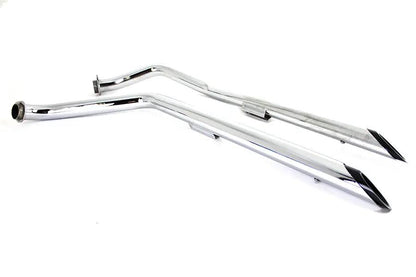 MCM Exhaust Drag Pipe Set with Black Tips for Harley Davidson FXE 1970-1979 by MCM