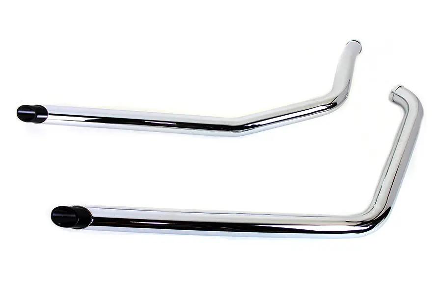 V-Twin Exhaust Drag Pipe Set with Short Black Slash Tips for Harley Davidson FXST (1986-1995) by V-Twin